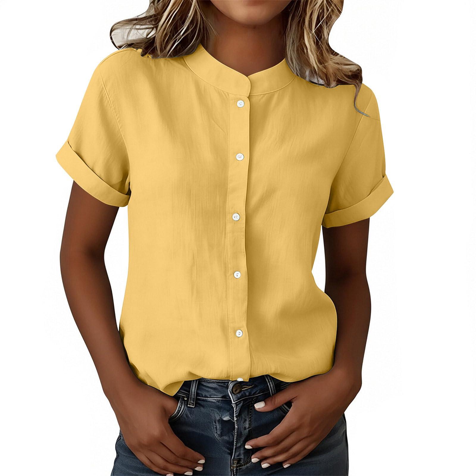 Women s Color Loose Casual Cotton Linen Short Sleeved Shirt Top XL жовтий
Women s Color Loose Casual Cotton Linen Short Sleeved Shirt Top XL жовтий