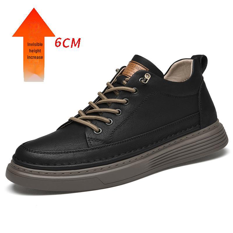 Мужские кроссовки из коровьей кожи на толстой подошве: Увеличивающие рост, британские повседневные кожаные туфли большого размера с низким верхом в тренде Increase 6, Size 46 чёрный
Мужские кроссовки из коровьей кожи на толстой подошве: Увеличивающие рост, британские повседневные кожаные туфли большого размера с низким верхом в тренде Increase 6, Size 46 чёрный