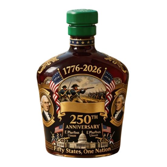 250th Anniversary Wine Bottle Commemorative Colored Glass Wine Decanter with Founding Fathers Historic Images 1776-2026 Patriotic Decor for Home Bar зелений
250th Anniversary Wine Bottle Commemorative Colored Glass Wine Decanter with Founding Fathers Historic Images 1776-2026 Patriotic Decor for Home Bar зелений