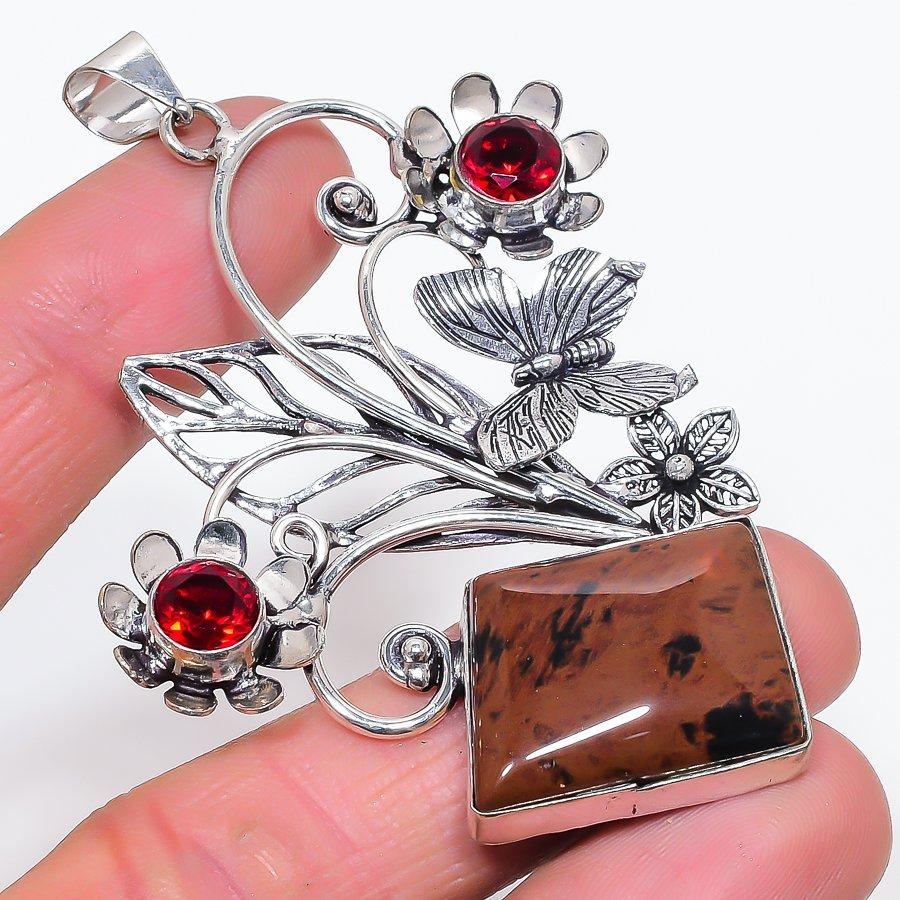 Natural Mahogany Obsidian, Garnet 925 Sterling Silver Jewelry Pendant 3.15 c9r36
Natural Mahogany Obsidian, Garnet 925 Sterling Silver Jewelry Pendant 3.15 c9r36