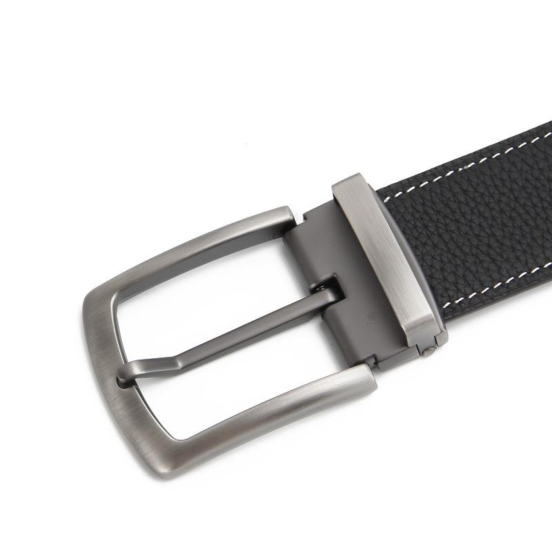 Двусторонний верхний слой с рисунком личи ремешок для мужского ремня с пластинчатой пряжкой-пином, тело ремня из коровьей кожи с белой строчкой 110-130CM
Двусторонний верхний слой с рисунком личи ремешок для мужского ремня с пластинчатой пряжкой-пином, тело ремня из коровьей кожи с белой строчкой 110-130CM