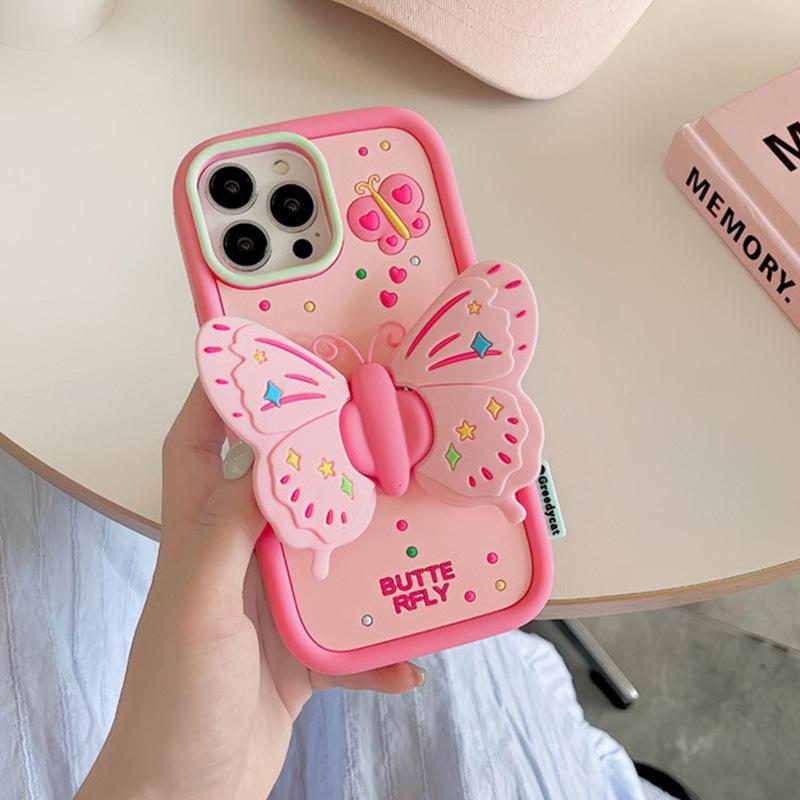 Lphone cartoon butterfly holder silicone phone case iPhone16
Lphone cartoon butterfly holder silicone phone case iPhone16