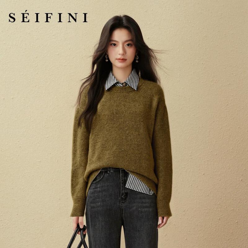 SEIFINI Women s Round Neck Knit Sweater M
SEIFINI Women s Round Neck Knit Sweater M