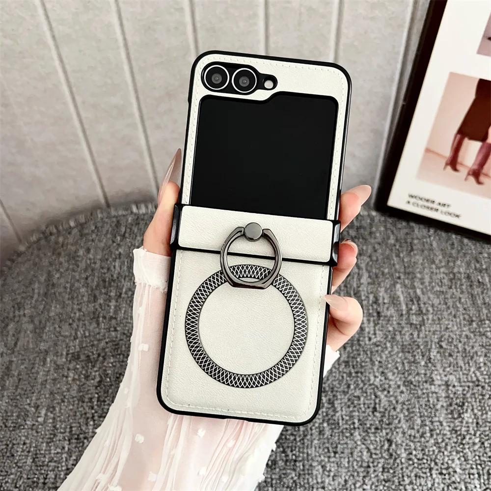 Magnetic Leather Ring Holder Phone Case for Samsung Galaxy Z Flip 7 6 5 4 3 FE Wireless Charge Hinge Protective Cover Galaxy Z Flip6 білий
Magnetic Leather Ring Holder Phone Case for Samsung Galaxy Z Flip 7 6 5 4 3 FE Wireless Charge Hinge Protective Cover Galaxy Z Flip6 білий