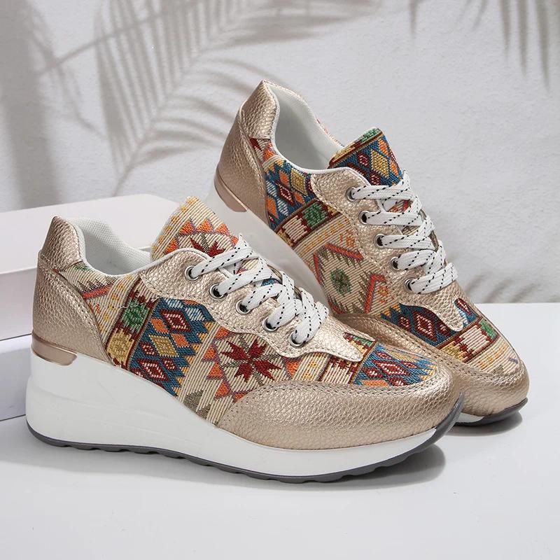 Bohemian Style Wedge Heel Sneakers Women Autumn 2026 Geometric Pattern Casual Sports Shoes Woman Lightweight Platform Sneakers 43 золотий
Bohemian Style Wedge Heel Sneakers Women Autumn 2026 Geometric Pattern Casual Sports Shoes Woman Lightweight Platform Sneakers 43 золотий