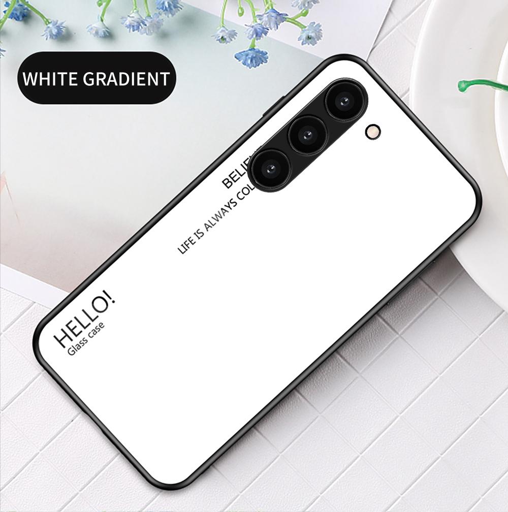 For Samsung Galaxy S23 Gradient Color Tempered Glass Phone Case Hard PC Soft TPU Anti-scratch Protective Back Cover Black
For Samsung Galaxy S23 Gradient Color Tempered Glass Phone Case Hard PC Soft TPU Anti-scratch Protective Back Cover Black