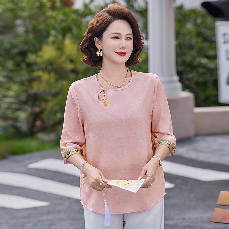Stylish Summer Casual Top for Women 40-60: Chinese Style Shirt for Moms & Seniors 3XL (125-140 Jin)
Stylish Summer Casual Top for Women 40-60: Chinese Style Shirt for Moms & Seniors 3XL (125-140 Jin)