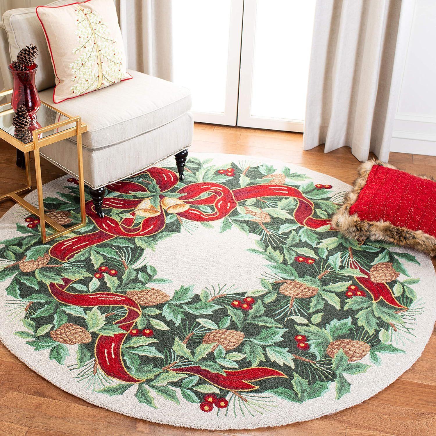 Christmas Circular Carpet Christmas Wreath Large Bow Printed Mat Living Room Bedroom Decoration Anti Slip Rug Home Decoration 60cmx60cm
Christmas Circular Carpet Christmas Wreath Large Bow Printed Mat Living Room Bedroom Decoration Anti Slip Rug Home Decoration 60cmx60cm