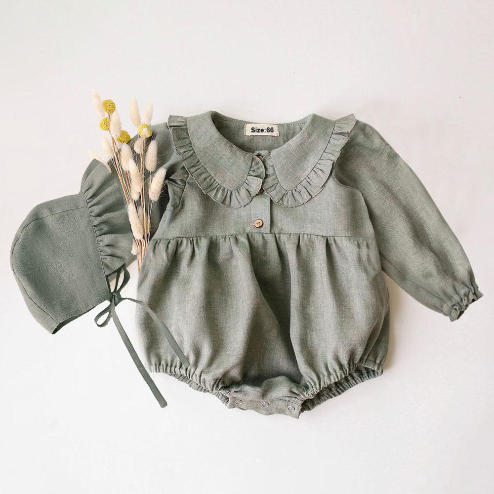 Baby Girl Bodysuit with Hat Cute Cotton Linen Newborn Romper Spring Infant Clothes 18-24M 90
Baby Girl Bodysuit with Hat Cute Cotton Linen Newborn Romper Spring Infant Clothes 18-24M 90