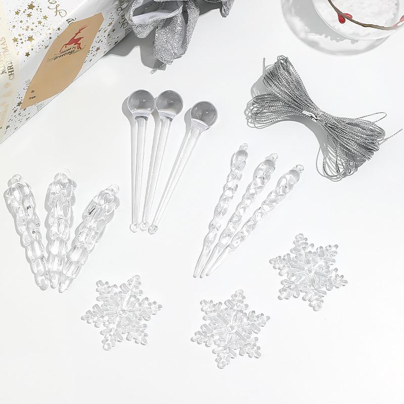 12/24Pcs Acrylic Snowflake Icicles Hanging Christmas Tree Decoration Pendant Ornaments for Home Decor New Year Party Supplies as photo
12/24Pcs Acrylic Snowflake Icicles Hanging Christmas Tree Decoration Pendant Ornaments for Home Decor New Year Party Supplies as photo