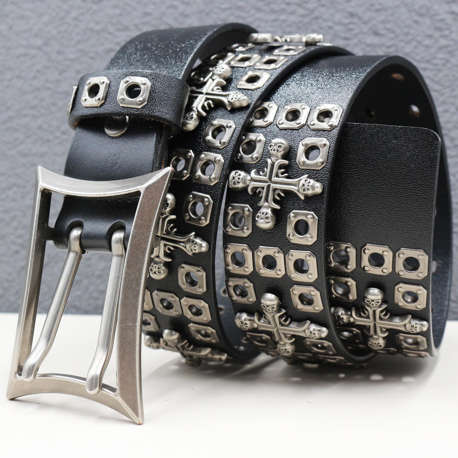 Heavy-Duty Cowhide Leather Belt with Double-Needle Rivets and Hollow Eyelets 105 cm
Heavy-Duty Cowhide Leather Belt with Double-Needle Rivets and Hollow Eyelets 105 cm