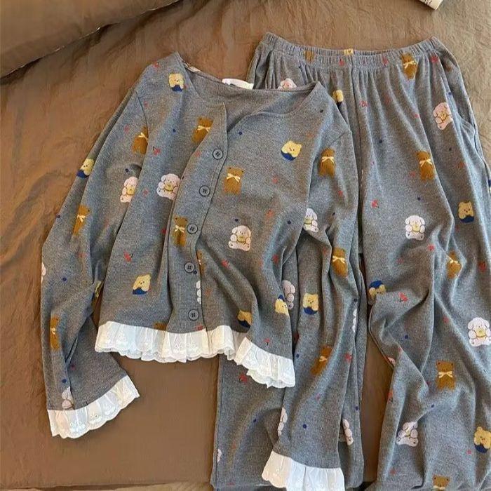 New Korean Cherry Bear Pajamas Women s Spring and Autumn Cute Sweet Long Sleeve Pants Loungewear Two-piece Set XXL
New Korean Cherry Bear Pajamas Women s Spring and Autumn Cute Sweet Long Sleeve Pants Loungewear Two-piece Set XXL