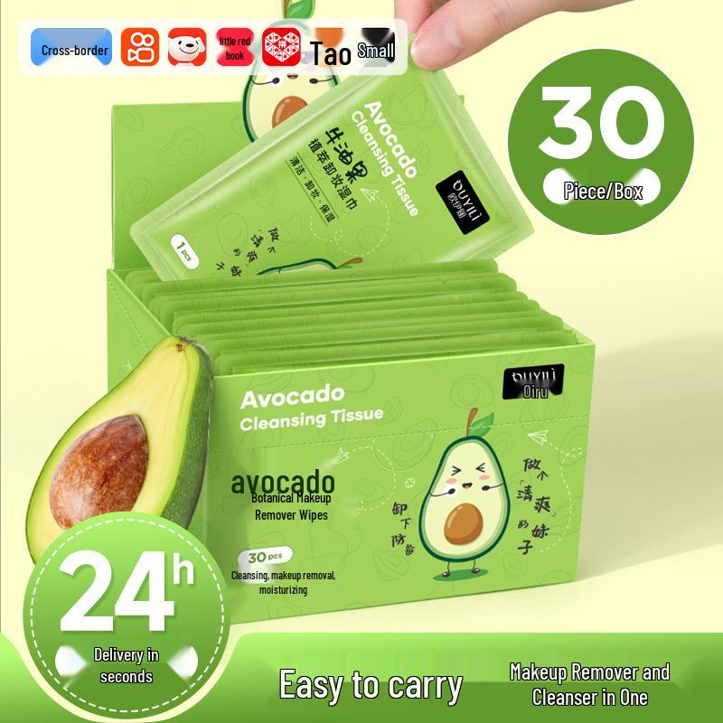 3-in-1 Avocado Makeup Remover Wipes for Eyes, Lips, and Face - Individually Wrapped, Safe for Pregnant Women. Individually Wrapped, 30 Pieces/Box
3-in-1 Avocado Makeup Remover Wipes for Eyes, Lips, and Face - Individually Wrapped, Safe for Pregnant Women. Individually Wrapped, 30 Pieces/Box