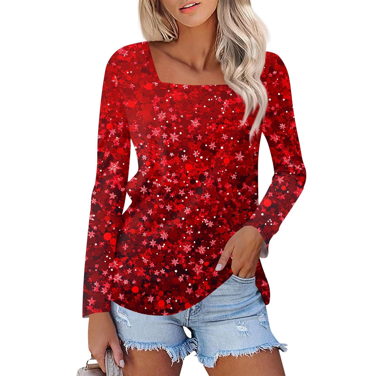 Shirt For Women s Fashion Casual Square Neck Long Sleeve Loose Christmas Printed T-Shirt Ladies Top XXL Кіновар
Shirt For Women s Fashion Casual Square Neck Long Sleeve Loose Christmas Printed T-Shirt Ladies Top XXL Кіновар