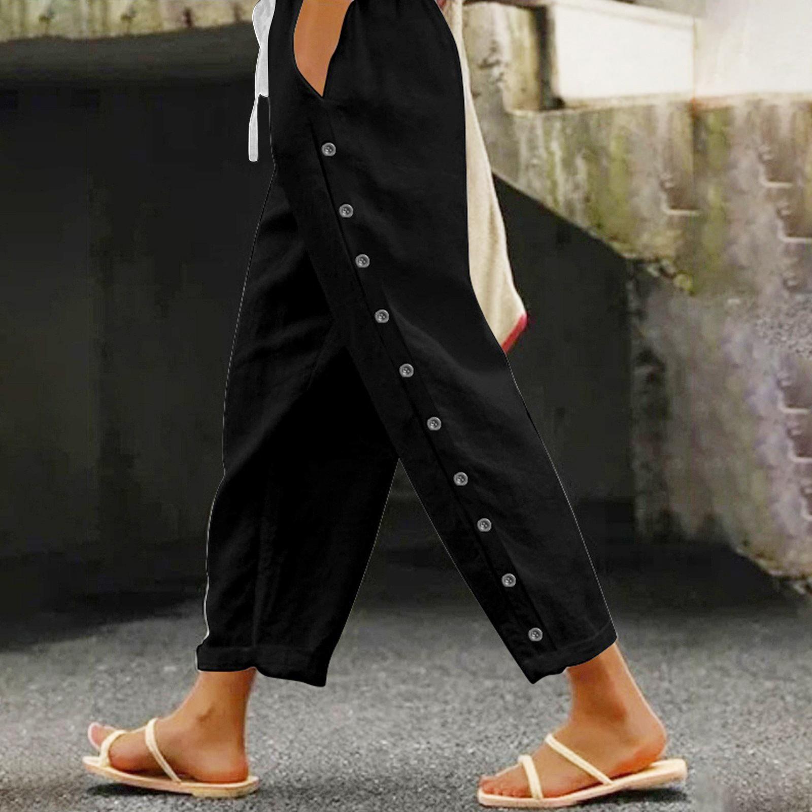 Женские повседневные модные брюки в полоску с принтом сбоку, мешковатые брюки с эластичной резинкой на талии, прямые удобные брюки с карманом XL чёрный
Женские повседневные модные брюки в полоску с принтом сбоку, мешковатые брюки с эластичной резинкой на талии, прямые удобные брюки с карманом XL чёрный