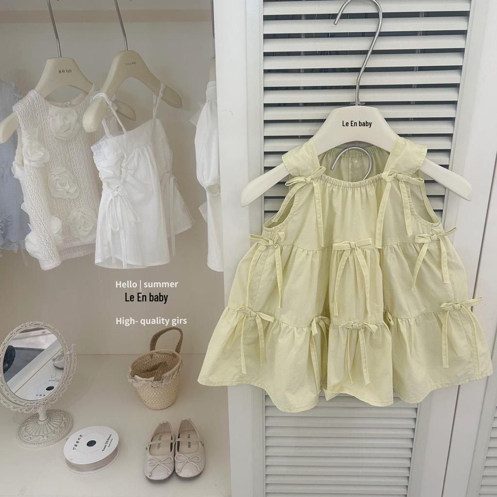Leenbaby 2025 Summer Lemon Yellow Bow Dress - Casual Sleeveless Princess Style for Girls 110 cm
Leenbaby 2025 Summer Lemon Yellow Bow Dress - Casual Sleeveless Princess Style for Girls 110 cm