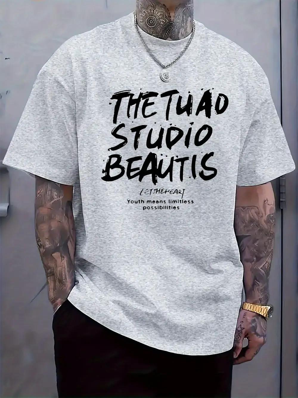 Casual Short Sleeve T-shirt with Handwritten-Style THE TUA STUDIO BEAUTIS Graphic Print - Light Grey Regular Fit Summer Tee XXXXL
Casual Short Sleeve T-shirt with Handwritten-Style THE TUA STUDIO BEAUTIS Graphic Print - Light Grey Regular Fit Summer Tee XXXXL