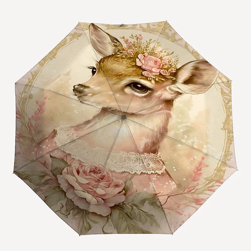 1pc Deer, Flowers umbrella automatic open/close, 8-Rib Durable Frame, Compact Folding Design, Ideal Birthday/Holiday Gift 1144A
1pc Deer, Flowers umbrella automatic open/close, 8-Rib Durable Frame, Compact Folding Design, Ideal Birthday/Holiday Gift 1144A