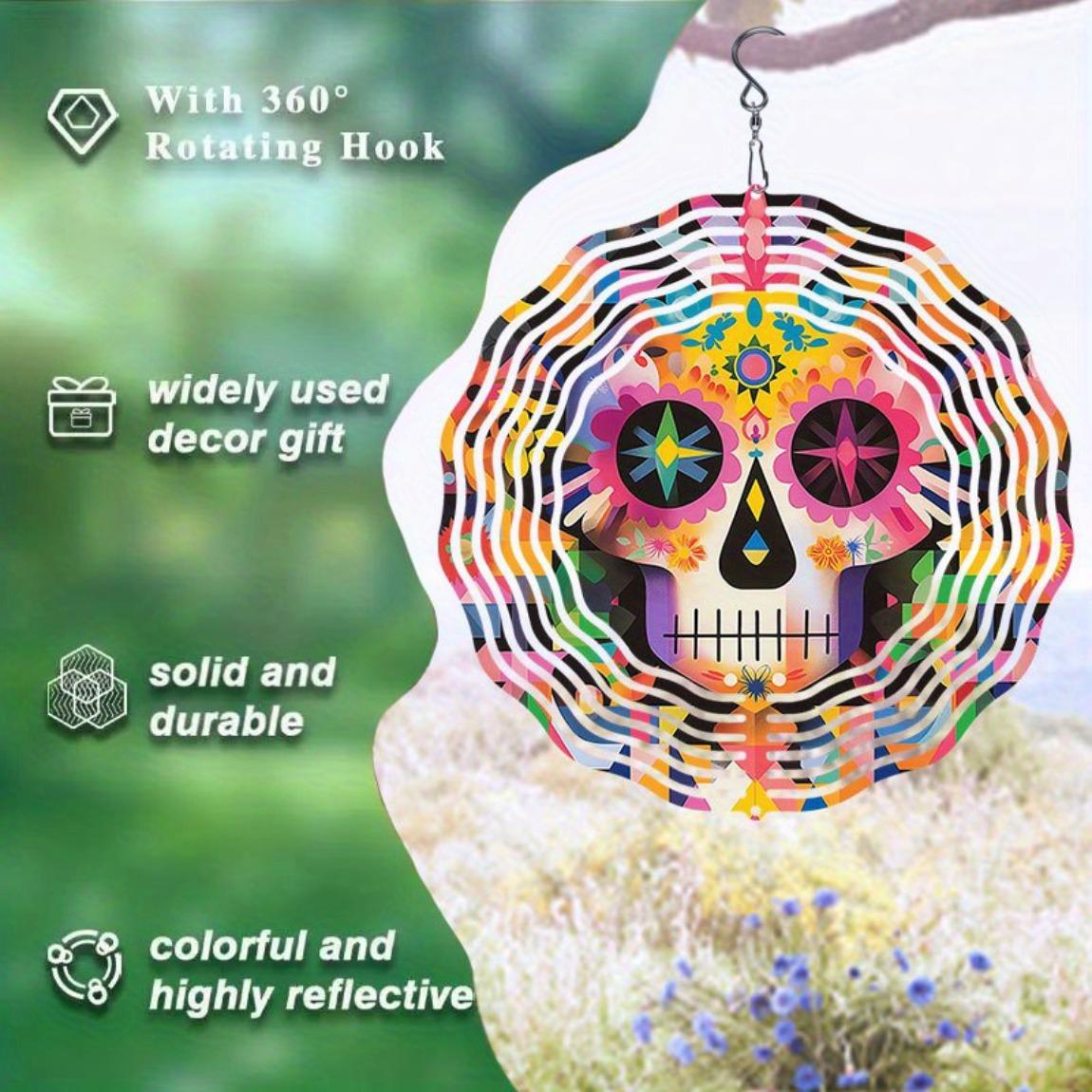 3D Metal Skull Wind Spinner Outdoor Decor with Vibrant Floral Geometric Patterns Rotating Sculpture for Yard Patio Garden Halloween Fall Decoration
3D Metal Skull Wind Spinner Outdoor Decor with Vibrant Floral Geometric Patterns Rotating Sculpture for Yard Patio Garden Halloween Fall Decoration