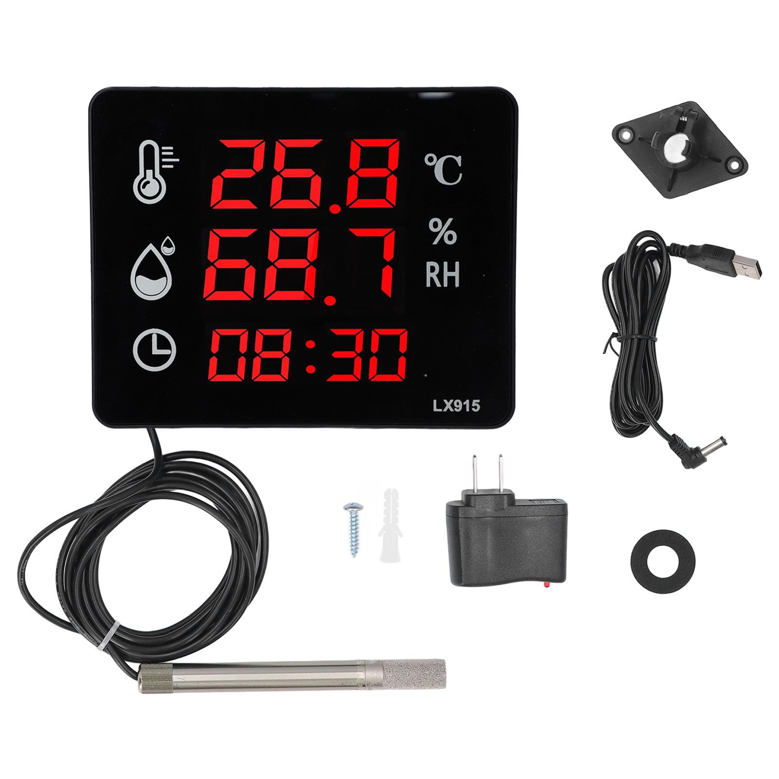 Digital Hygrometer Thermometer High Accuracy LED Display Temperature Humidity Meter with Clock
Digital Hygrometer Thermometer High Accuracy LED Display Temperature Humidity Meter with Clock
