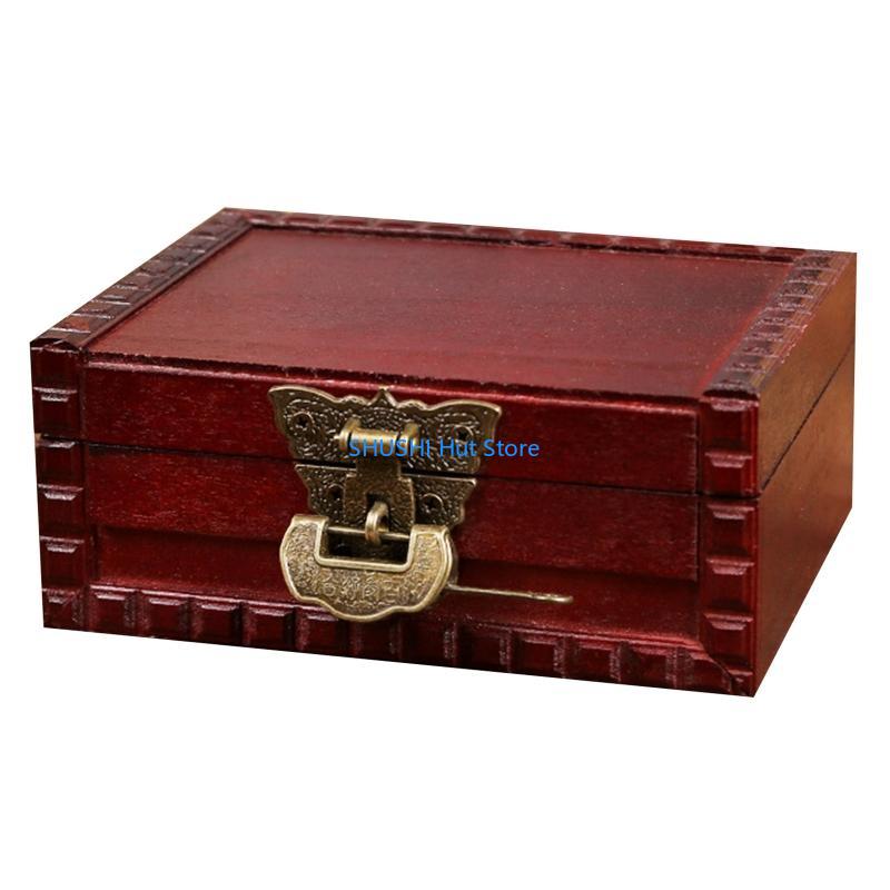 Vintage Wooden Storage Box with Buckle/Lock Antique Jewelry for Necklace Earrings Ring Bracelet Organize D57B
Vintage Wooden Storage Box with Buckle/Lock Antique Jewelry for Necklace Earrings Ring Bracelet Organize D57B