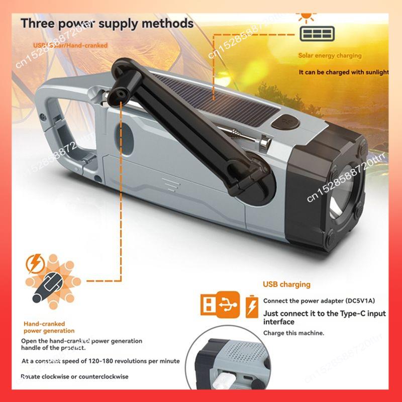 ABNR Multi-Function Solar Emergency Radio With AM/FM/WB Bands Large Flashlight Hand-Crank Generator Portable Phone Charger SOS A
ABNR Multi-Function Solar Emergency Radio With AM/FM/WB Bands Large Flashlight Hand-Crank Generator Portable Phone Charger SOS A