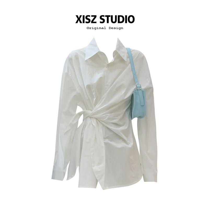 K-style Side Waist Belt Stylish White Shirt Women s Summer Early Autumn Commuting Figure Flattering All-Matching Shirt Shoulder Tops White (High Quality) S
K-style Side Waist Belt Stylish White Shirt Women s Summer Early Autumn Commuting Figure Flattering All-Matching Shirt Shoulder Tops White (High Quality) S