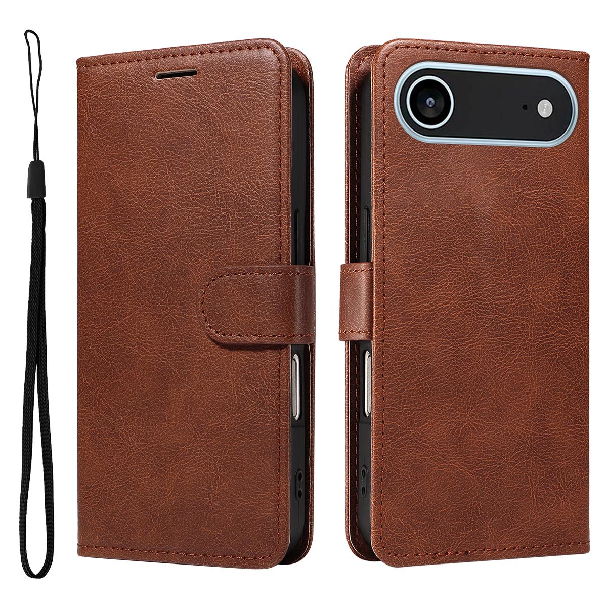 For iPhone 17 Air Leather Wallet Case with Strap Solid Color Phone Stand Cover Brown
For iPhone 17 Air Leather Wallet Case with Strap Solid Color Phone Stand Cover Brown