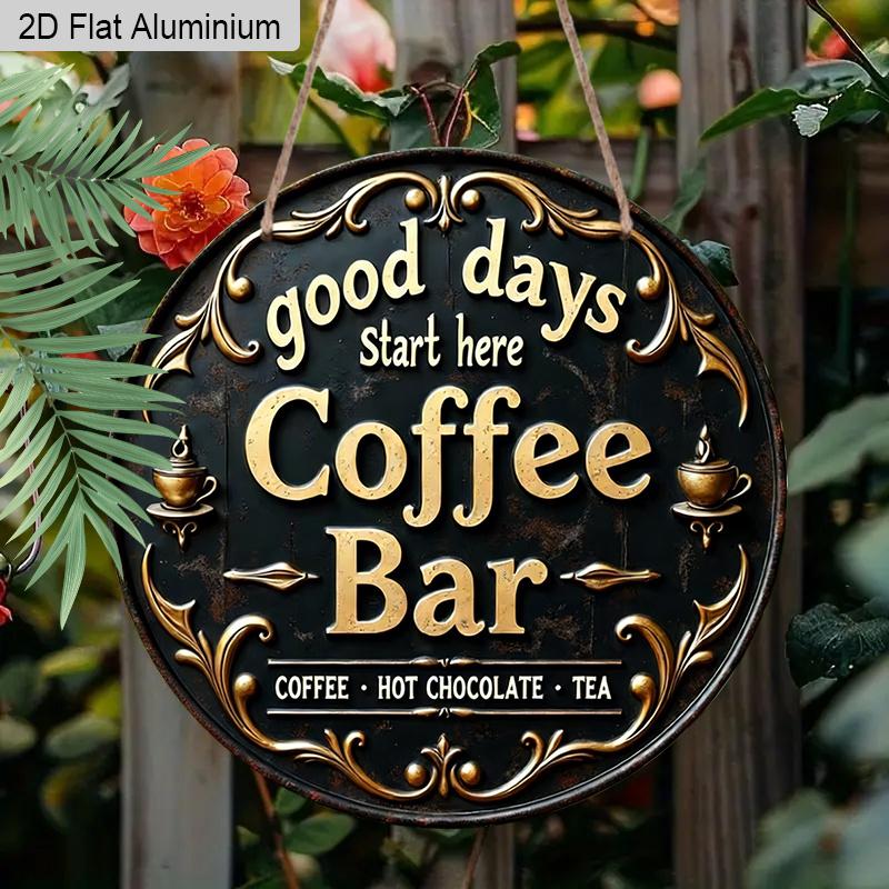 2D Flat 1pc Vintage Coffee Bar Aluminum Decoration Plaque, Good Days Start Here Lettering Sign, Kitchen Decor, Coffee Shop Wall Art Decor, Ideal 7.87×7.87inch
2D Flat 1pc Vintage Coffee Bar Aluminum Decoration Plaque, Good Days Start Here Lettering Sign, Kitchen Decor, Coffee Shop Wall Art Decor, Ideal 7.87×7.87inch