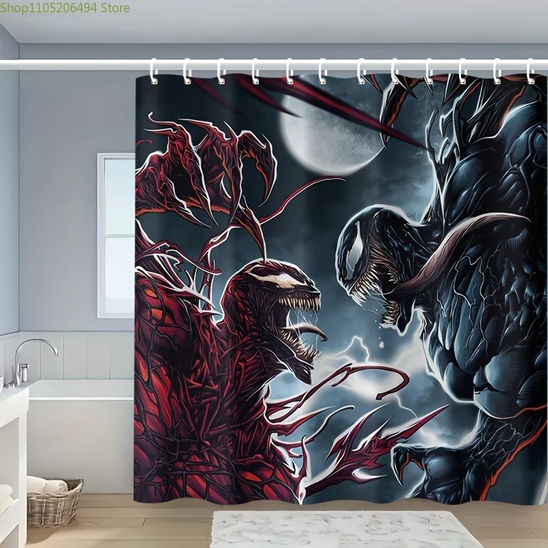 1pc Venom Shower Curtain - Polyester, Machine Washable, Dramatic Red & Black Design with Venomous Creatures, Hooks for Easy In 90x180cm
1pc Venom Shower Curtain - Polyester, Machine Washable, Dramatic Red & Black Design with Venomous Creatures, Hooks for Easy In 90x180cm