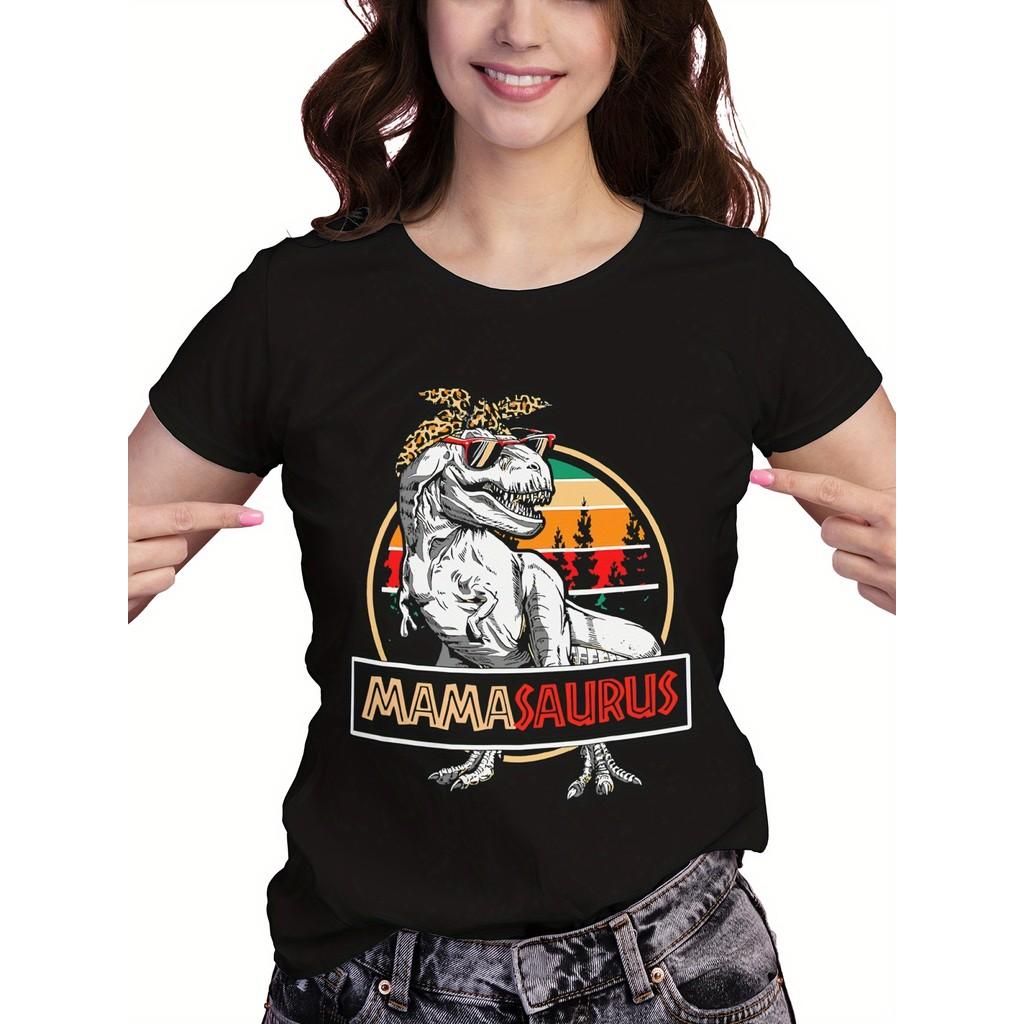 Mom dinosaur print T-shirt, spring and summer casual crew neck short-sleeved T-shirt, women s clothing XXL чорний
Mom dinosaur print T-shirt, spring and summer casual crew neck short-sleeved T-shirt, women s clothing XXL чорний