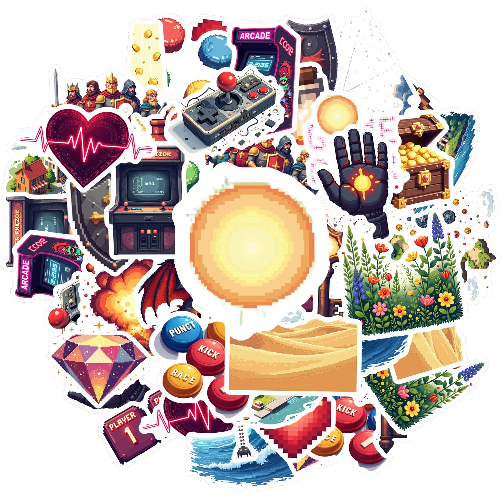 35-70pcs Retro Arcade Pixel Game Stickers Sticker School Teacher Classroom Reward Stickers Waterproof Graffiti Decals
35-70pcs Retro Arcade Pixel Game Stickers Sticker School Teacher Classroom Reward Stickers Waterproof Graffiti Decals