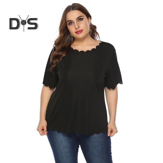 Плюс Размер Короткий рукав Топ для женщин Свободная футболка с круглым вырезом Летняя повседневная блузка с волнистым подолом для домашнего отпуска L чёрный
Плюс Размер Короткий рукав Топ для женщин Свободная футболка с круглым вырезом Летняя повседневная блузка с волнистым подолом для домашнего отпуска L чёрный