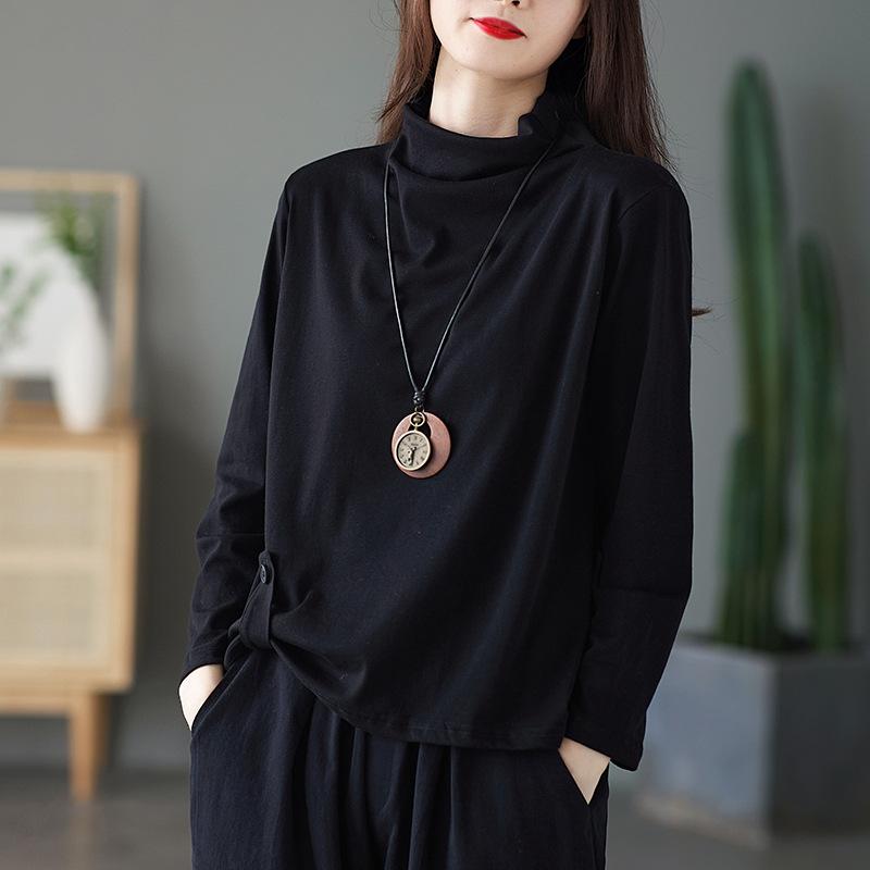 New long-sleeved t-shirt women s semi-turtleneck button-up personalized design sense spring and autumn top bottoming shirt trend M recommends 80-50kg чорний
New long-sleeved t-shirt women s semi-turtleneck button-up personalized design sense spring and autumn top bottoming shirt trend M recommends 80-50kg чорний