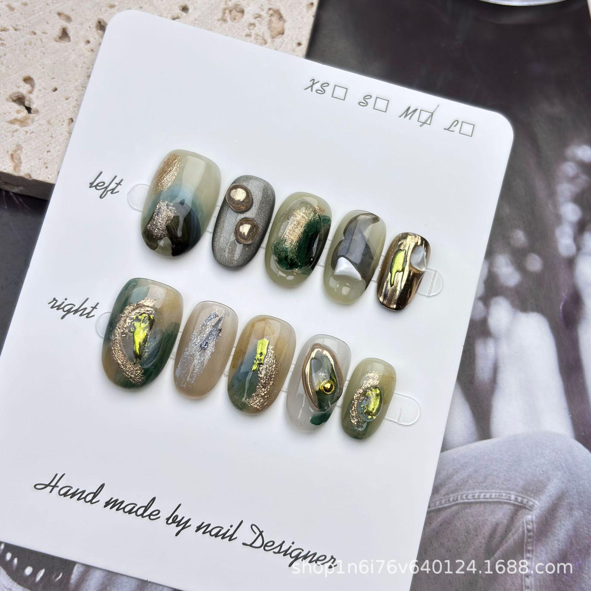 Spring Mountain Green Gradient Handmade Press-On Nails - Skin-Tone Enhancing Retro Nail Art Extra Small
Spring Mountain Green Gradient Handmade Press-On Nails - Skin-Tone Enhancing Retro Nail Art Extra Small