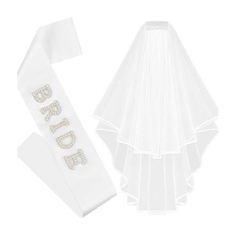 Bridal Veil Sash Stylish Graceful Sash Wedding Photo Accessory Bride to Be Pearls Sash Wedding Photo Props 1
Bridal Veil Sash Stylish Graceful Sash Wedding Photo Accessory Bride to Be Pearls Sash Wedding Photo Props 1