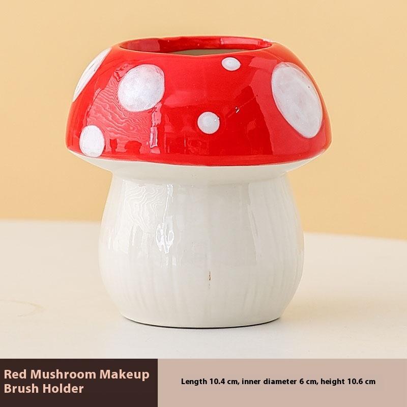 Cute Mushroom Ceramic Pen Container Series Suitable Makeup Brushes Container Office Supplies Desktop Creative Decoration
Cute Mushroom Ceramic Pen Container Series Suitable Makeup Brushes Container Office Supplies Desktop Creative Decoration