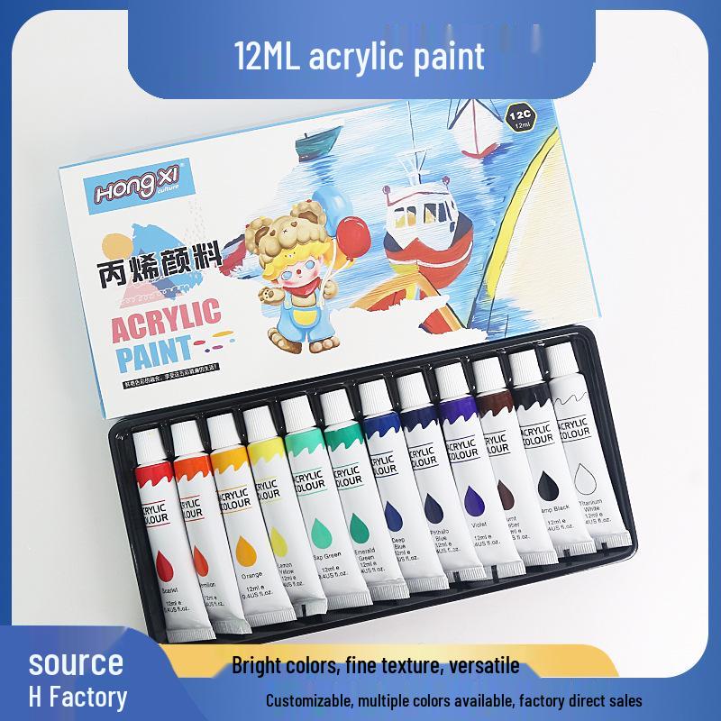 Acrylic Paint Set: 12/18/24/36 Colors, 12ml Tubes, Private Label Option
Acrylic Paint Set: 12/18/24/36 Colors, 12ml Tubes, Private Label Option