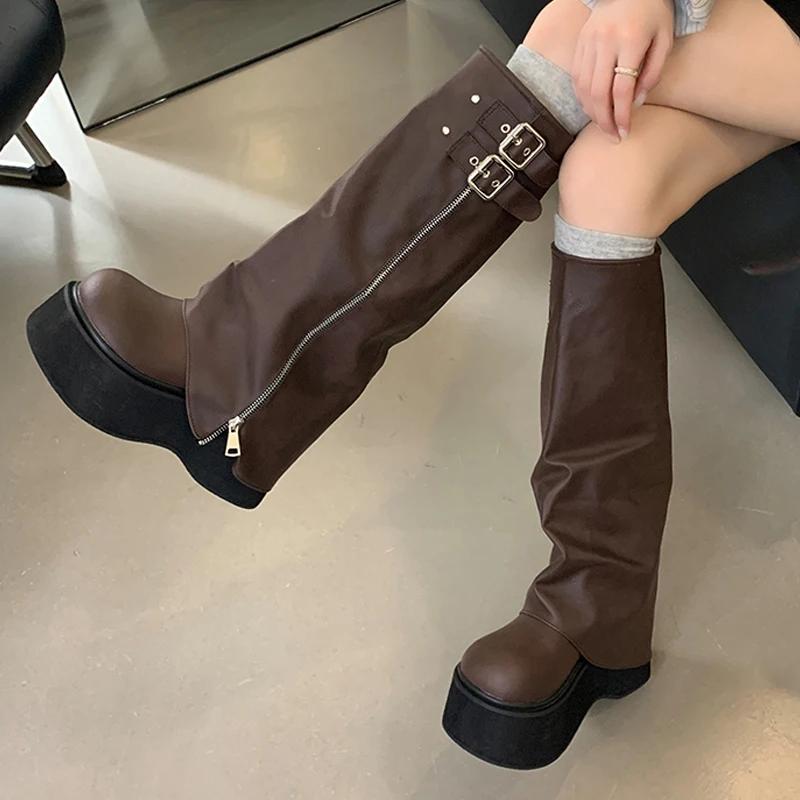 Eilyken Punk Style Platform Round Toe Women Knee-High Boots Autumn Thick Bottom High Heels Shoes Fashion Zipper Booties 35 кофейный
Eilyken Punk Style Platform Round Toe Women Knee-High Boots Autumn Thick Bottom High Heels Shoes Fashion Zipper Booties 35 кофейный
