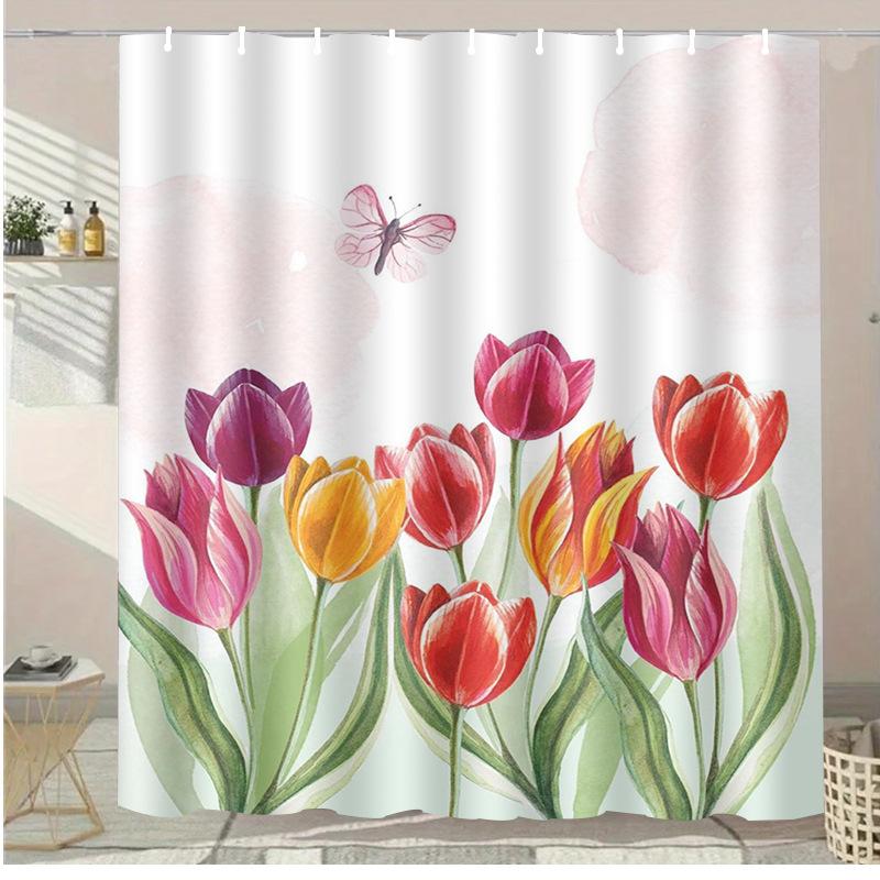 Tulip Flowers Washable Dirt-Resistant Shower Curtain Shower Head Waterproof Polyester Bath Curtain For Home Decor Accessories W60H190(CM)-1 Pcs
Tulip Flowers Washable Dirt-Resistant Shower Curtain Shower Head Waterproof Polyester Bath Curtain For Home Decor Accessories W60H190(CM)-1 Pcs