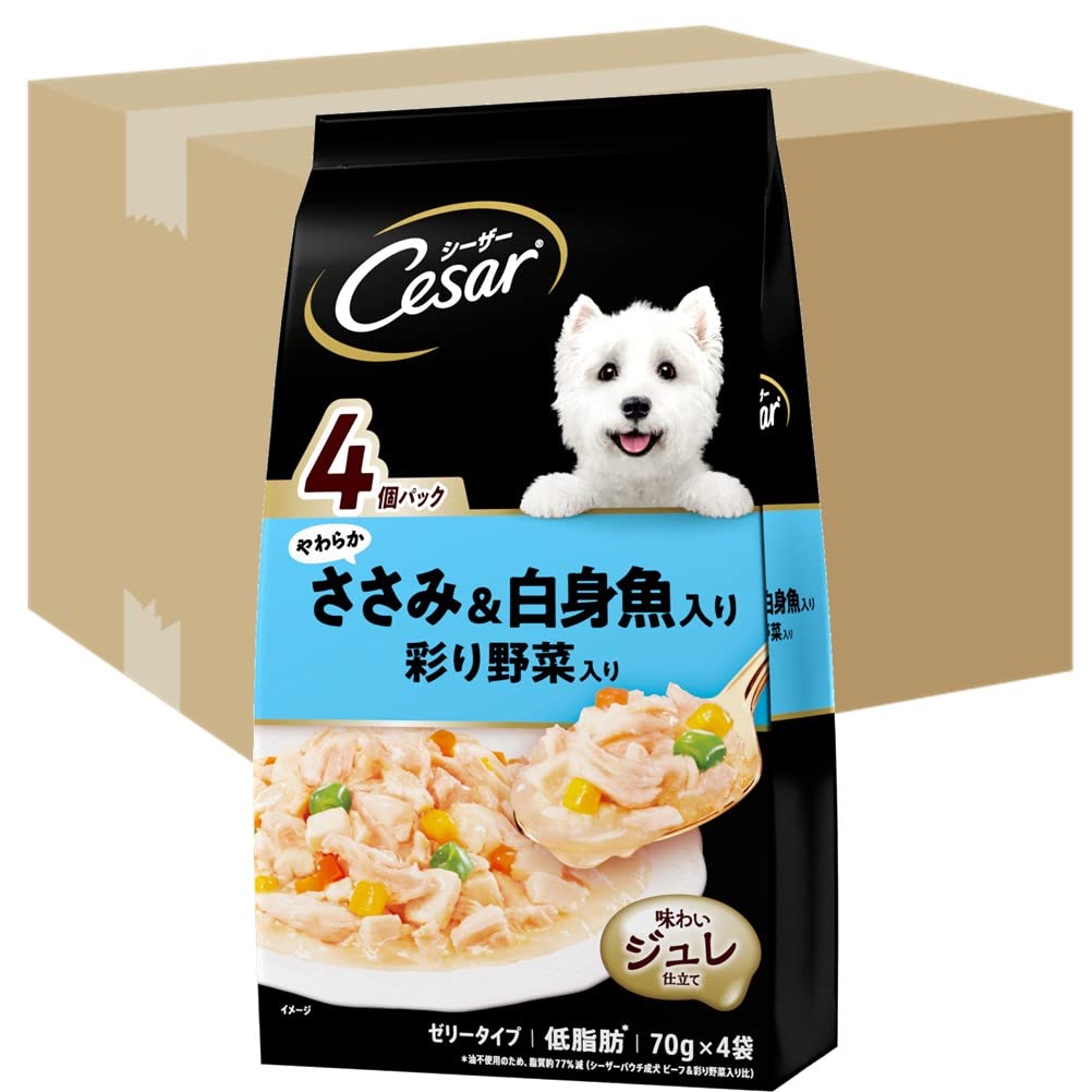 Caesar Dog Soft Fillet White Colorful Vegetables x 4 x 36 pieces in Food, & Fish, (70g bags) (sold case)
Caesar Dog Soft Fillet White Colorful Vegetables x 4 x 36 pieces in Food, & Fish, (70g bags) (sold case)