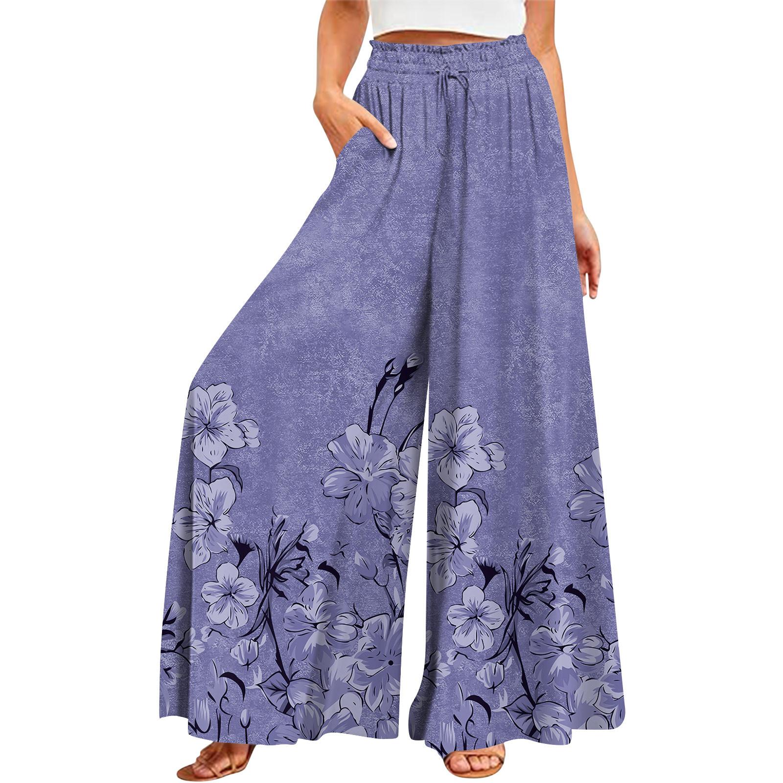 Женские летние широкие брюки с высокой талией и струящимися карманами, модные повседневные повседневные пляжные брюки в богемном стиле с принтом L фиолетовый
Женские летние широкие брюки с высокой талией и струящимися карманами, модные повседневные повседневные пляжные брюки в богемном стиле с принтом L фиолетовый