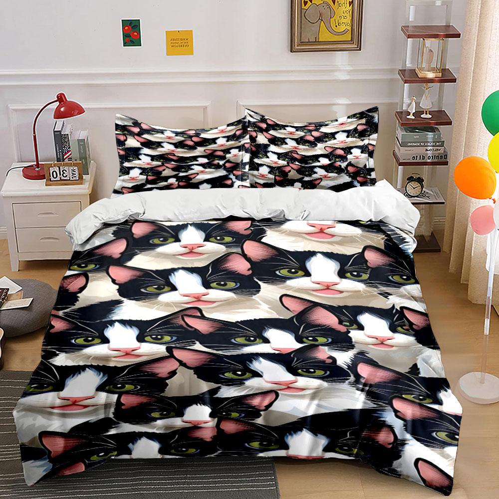 Black-and-white cat faces. Bedding sets Duvet cover sets Duvet covers Pillowcases(1 * Duvet Cover 2 * Pillowcases, without duvet insert) 135x200cm
Black-and-white cat faces. Bedding sets Duvet cover sets Duvet covers Pillowcases(1 * Duvet Cover 2 * Pillowcases, without duvet insert) 135x200cm