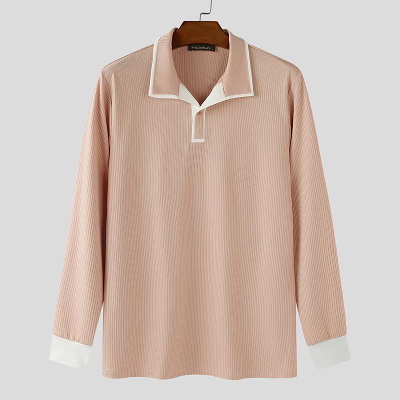 INCERUN Autumn Men Lapel Neck Stitching Long Sleeve Rib Casual Loose Pullover Tops 4XL рожевий
INCERUN Autumn Men Lapel Neck Stitching Long Sleeve Rib Casual Loose Pullover Tops 4XL рожевий