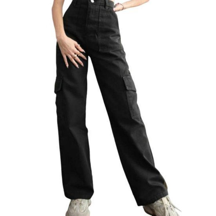 Loose Fit Straight Leg Cargo Pants Women Casual Trousers Mid Rise Waist with Zipper Button Multi Pockets Solid Color Long Pants M чёрный
Loose Fit Straight Leg Cargo Pants Women Casual Trousers Mid Rise Waist with Zipper Button Multi Pockets Solid Color Long Pants M чёрный