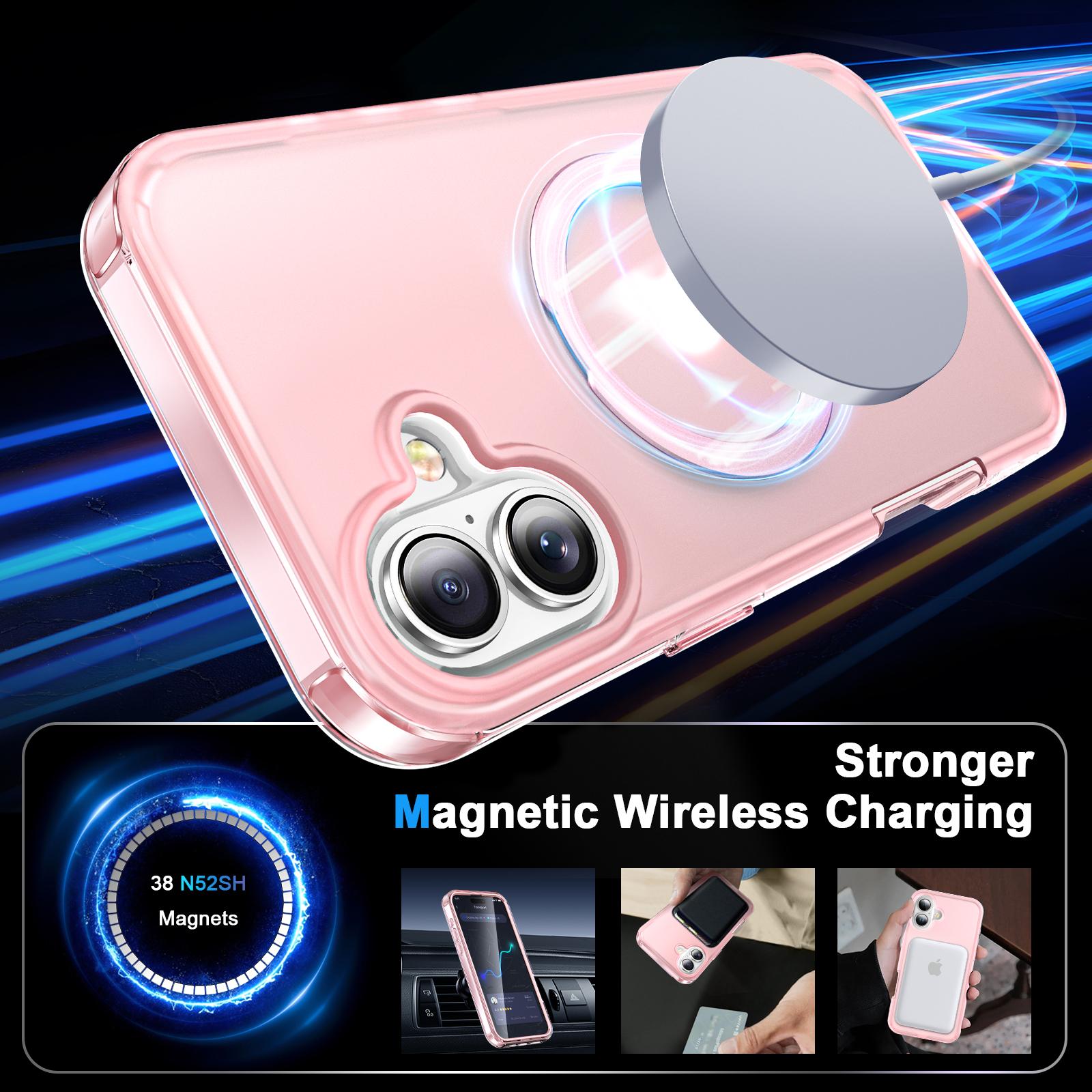 For iPhone 16 Case Frosted TPU+PC Phone Cover with Magnetic Kickstand PET Screen Protector Compatible with MagSafe Pink
For iPhone 16 Case Frosted TPU+PC Phone Cover with Magnetic Kickstand PET Screen Protector Compatible with MagSafe Pink
