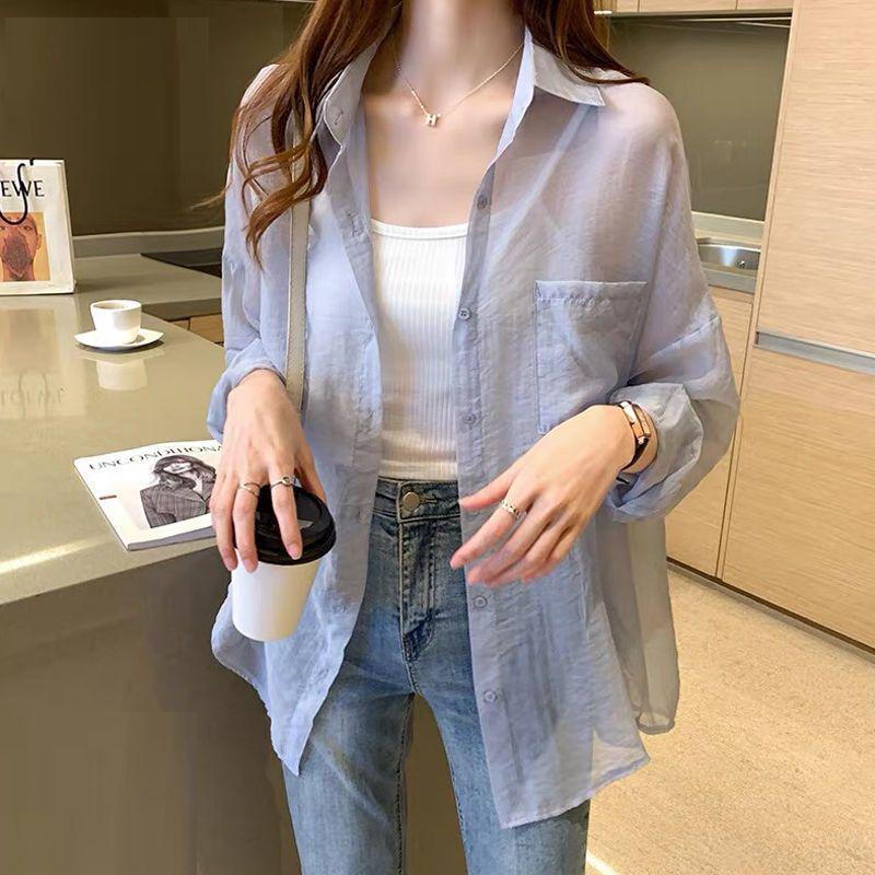 Women s Versatile Sun Protection Chiffon Cardigan - Blue, Slim Fit, Lightweight, Summer See-Through Top. Large
Women s Versatile Sun Protection Chiffon Cardigan - Blue, Slim Fit, Lightweight, Summer See-Through Top. Large