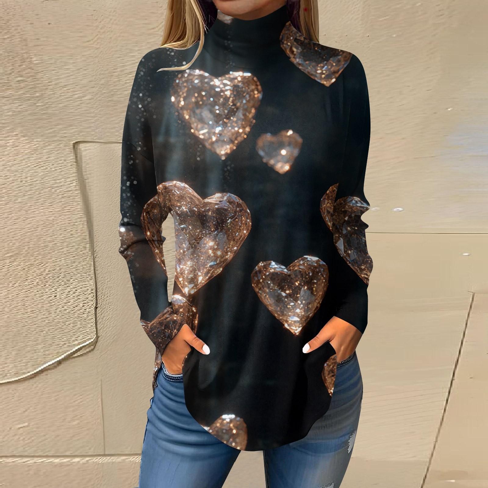 Жіноча модна повсякденна вільна водолазка, футболка з принтом до Дня святого Валентина XL срібний
Жіноча модна повсякденна вільна водолазка, футболка з принтом до Дня святого Валентина XL срібний