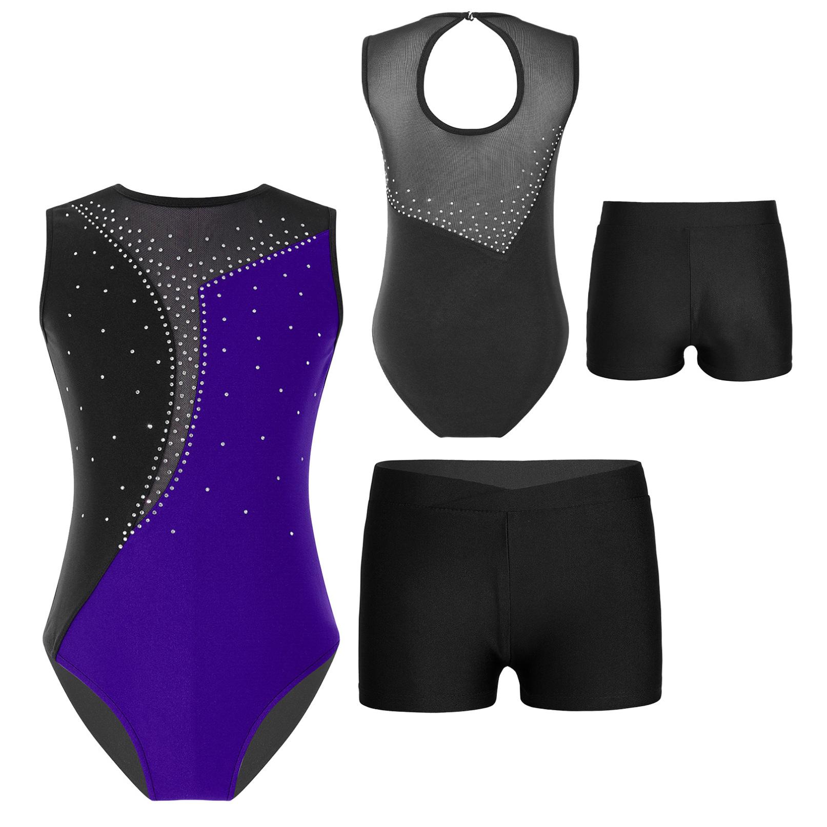 Танцювальний гімнастичний костюм з 2 шт., дитячий танцювальний комбінезон без рукавів і шорти для дівчаток, комбінезон Biketards 13-14 Years фіолетовий/чорний
Танцювальний гімнастичний костюм з 2 шт., дитячий танцювальний комбінезон без рукавів і шорти для дівчаток, комбінезон Biketards 13-14 Years фіолетовий/чорний