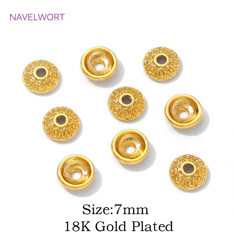 7mm Round Bead Caps Spacer Beads 18K Gold Plated Brass Bead Cap For Jewelry Making Supplies DIY Bracelet Making Findings 50 Pieces
7mm Round Bead Caps Spacer Beads 18K Gold Plated Brass Bead Cap For Jewelry Making Supplies DIY Bracelet Making Findings 50 Pieces